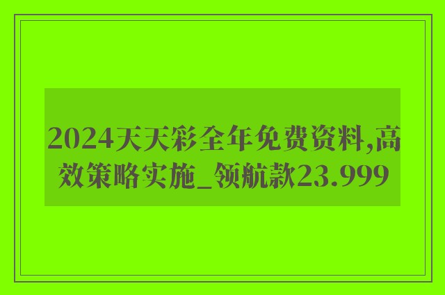 2024天天彩全年免费资料,高效策略实施_领航款23.999